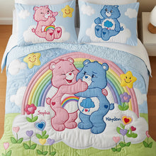 Load image into Gallery viewer, Spread Love with Our Cute Bear Couple Quilt Bed Set - Personalized Gifts for Couples Blanket PopCulturePrints
