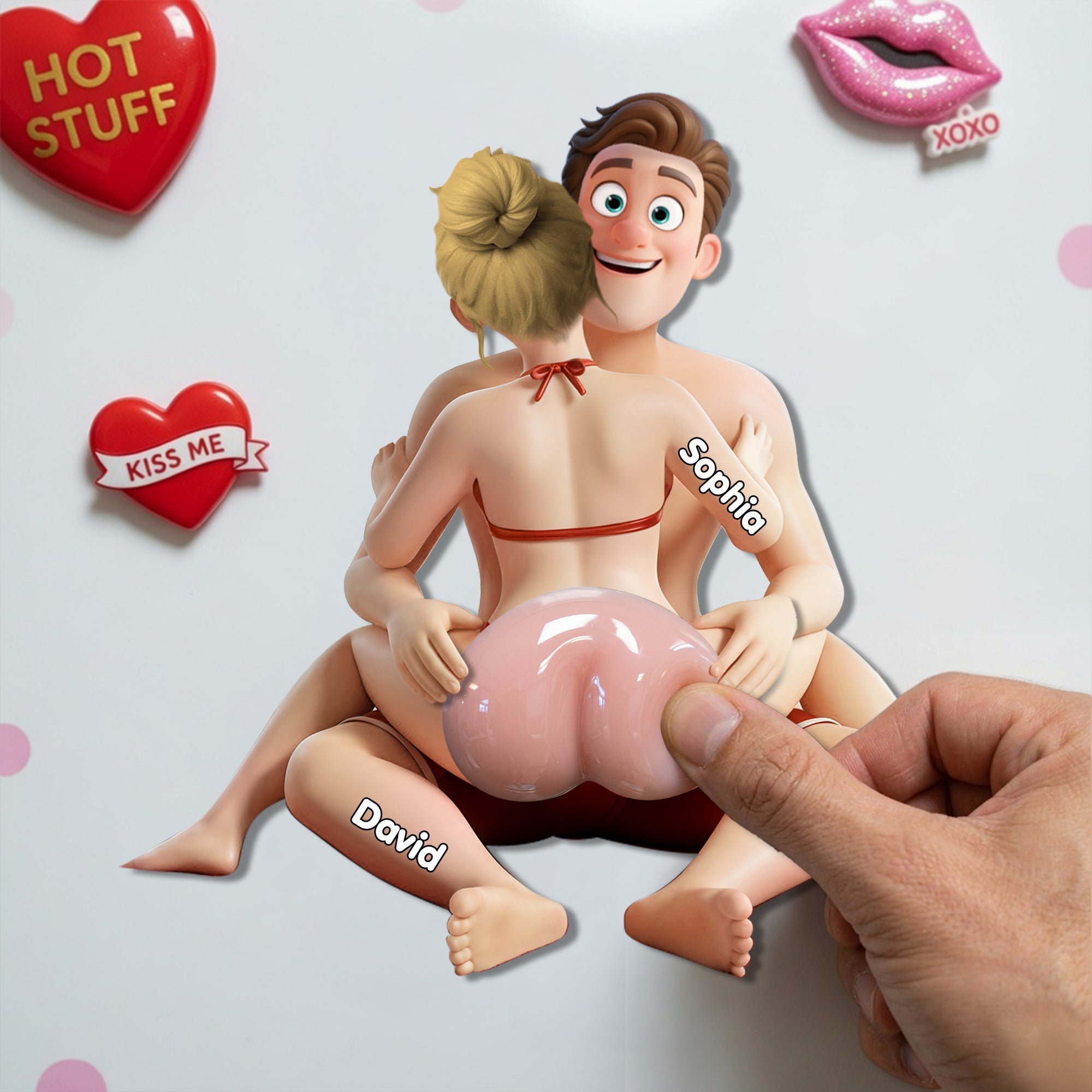 “Naughty Couple Fun Awaits!” - Personalized Anti-collision Acrylic Fridge Magnet - Perfect Gift for Couples, Friends, or Special Occasions Fridge Magnet PopCulturePrints