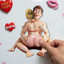 Load image into Gallery viewer, “Naughty Couple Fun Awaits!” - Personalized Anti-collision Acrylic Fridge Magnet - Perfect Gift for Couples, Friends, or Special Occasions Fridge Magnet PopCulturePrints
