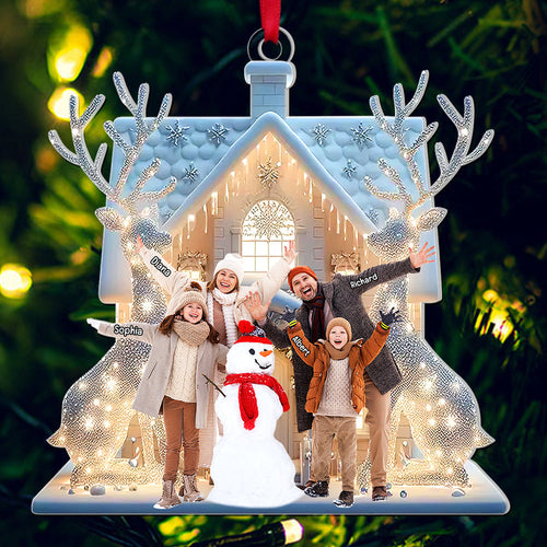 Personalized Family Photo Acrylic Christmas Ornament Ornament PopCulturePrints