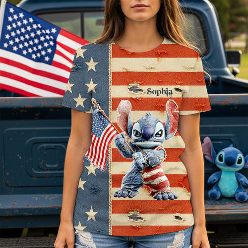 Stitched with Love: Celebrate Your Inner Blue Monster - Personalized Blue Monster Lovers Shirt AOP Products PopCulturePrints