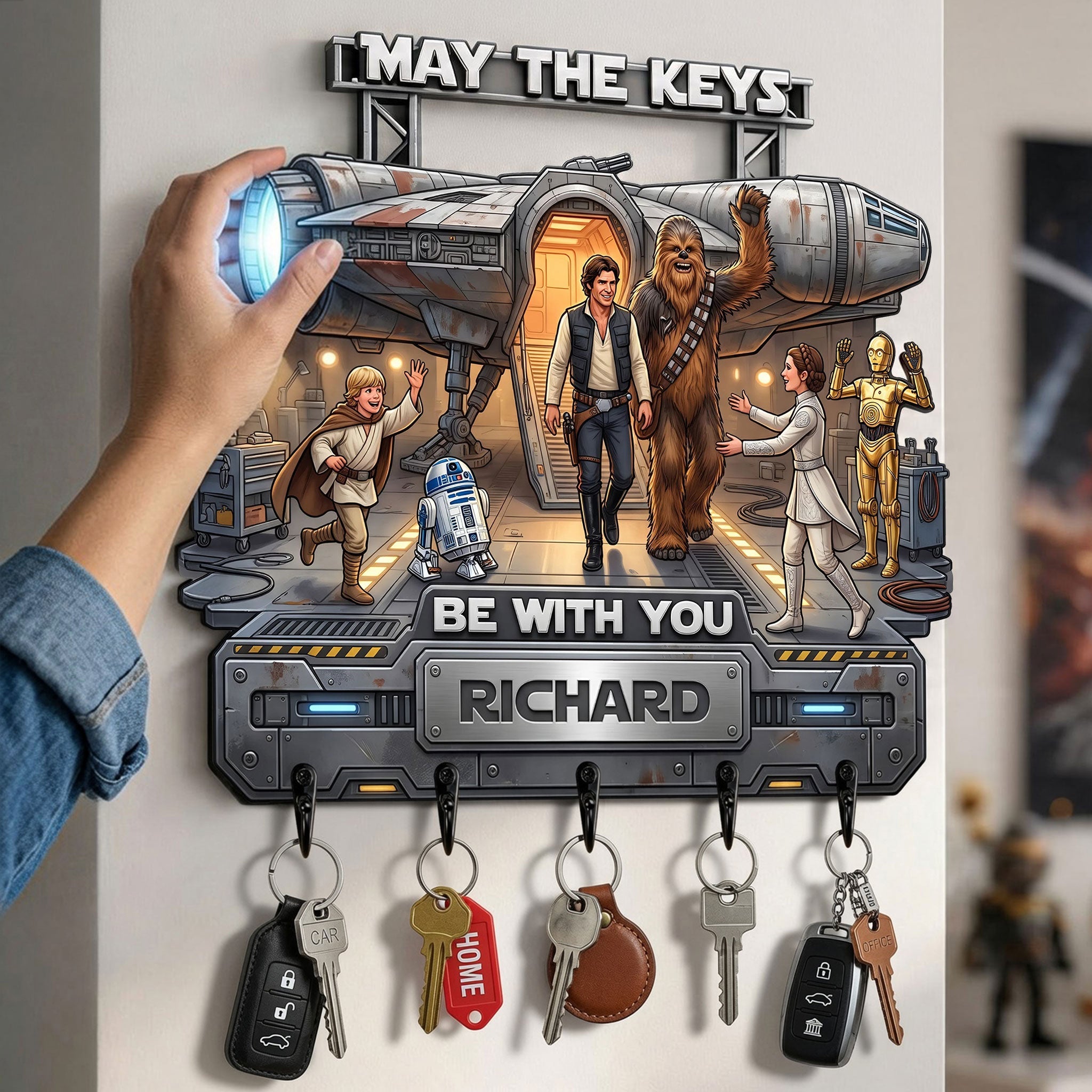 Space Adventure Acrylic Key Hanger - Personalized Gifts 02hati140726 Key Hanger PopCulturePrints