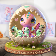 Load image into Gallery viewer, We Love Mommyosaurus - Personalized Gift for Mom Plaque Shaped Plaques PopCulturePrints
