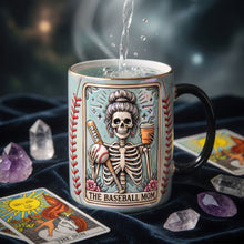 Load image into Gallery viewer, "Embrace the Spirit of the Game!" - Fun Waiting Baseball Mom Tarot Card Magic Mug - Personalized Gift for Baseball Moms, Grandma, and More Coffee Mug PopCulturePrints

