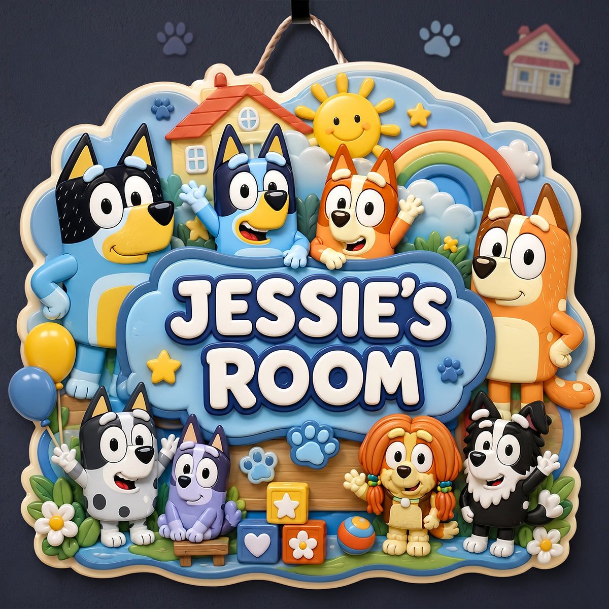 Personalized Cartoon Puppy Kids Acrylic Sign - A Joyful Gift for Children