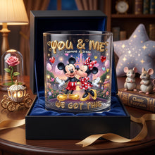 Load image into Gallery viewer, “You &amp; Me” - Personalized Kissing Childhood Couple Glass for Couples Glass PopCulturePrints

