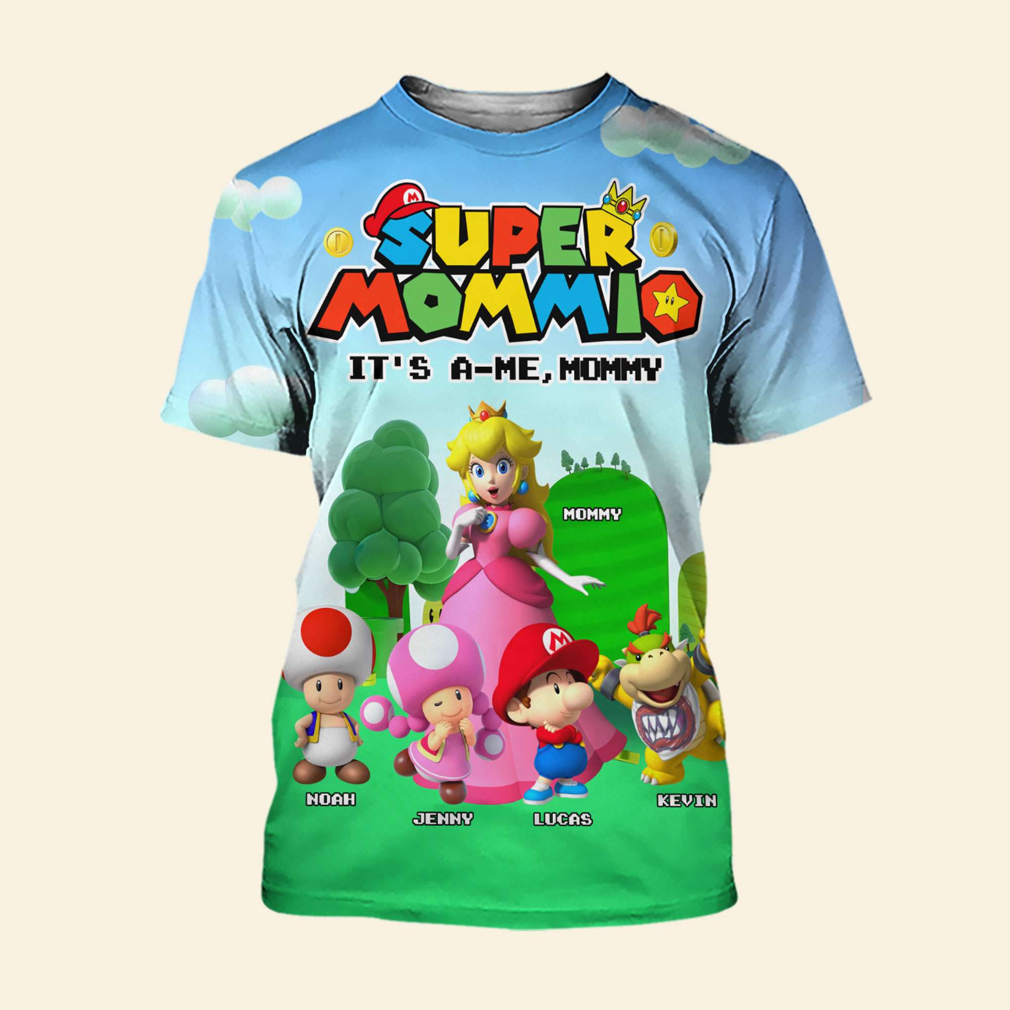 “It's A-Me, Mommy!” - Personalized 3D Shirt for Moms & Grandmas AOP Products PopCulturePrints