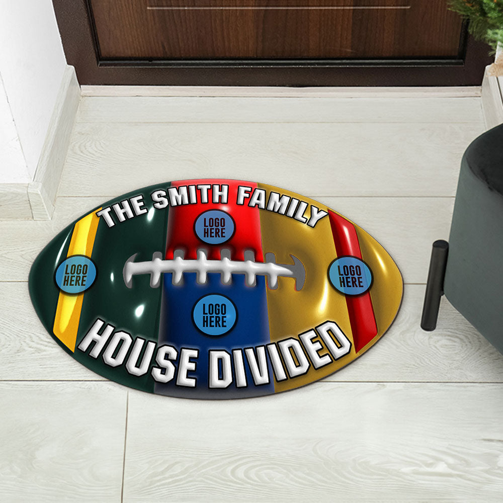 Personalized American Football House Divided Doormat Doormat PopCulturePrints