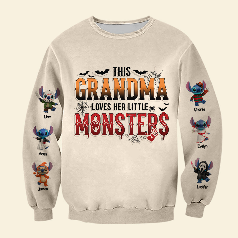 This Grandma Loves Her Little Monsters Shirt - Personalized Gift for Loving Grandmothers AOP Products PopCulturePrints