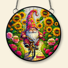 Load image into Gallery viewer, Personalized Suncatcher Ornament for Grandma - Whimsical Garden Gnome Design
