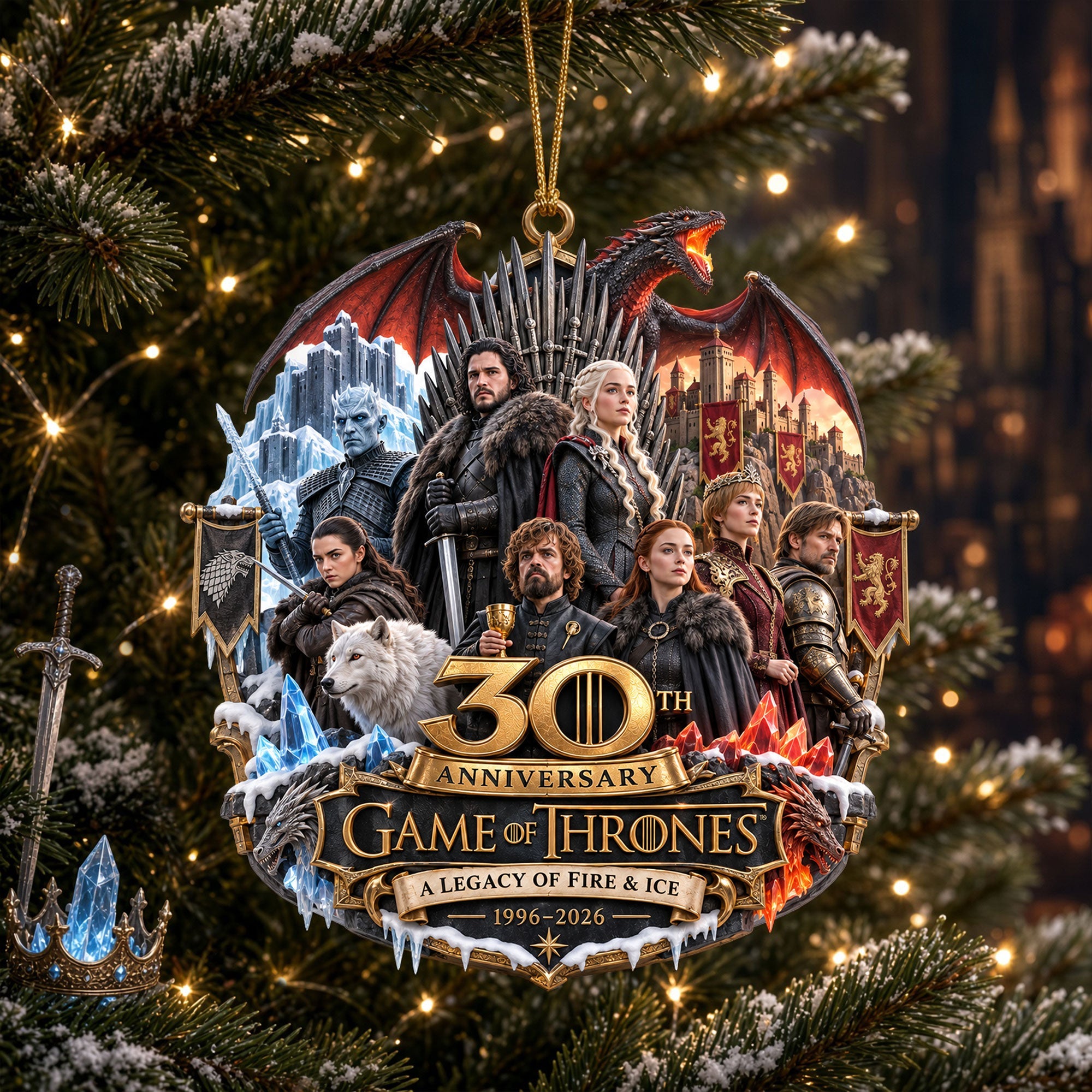 Celebrate 30 Years of Game of Thrones - Custom Christmas Ornament