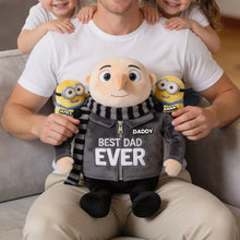 Load image into Gallery viewer, “Best Dad Ever” - Playful Yellow Dad Shaped Pillow - Personalized Gifts For Dads Pillow PopCulturePrints
