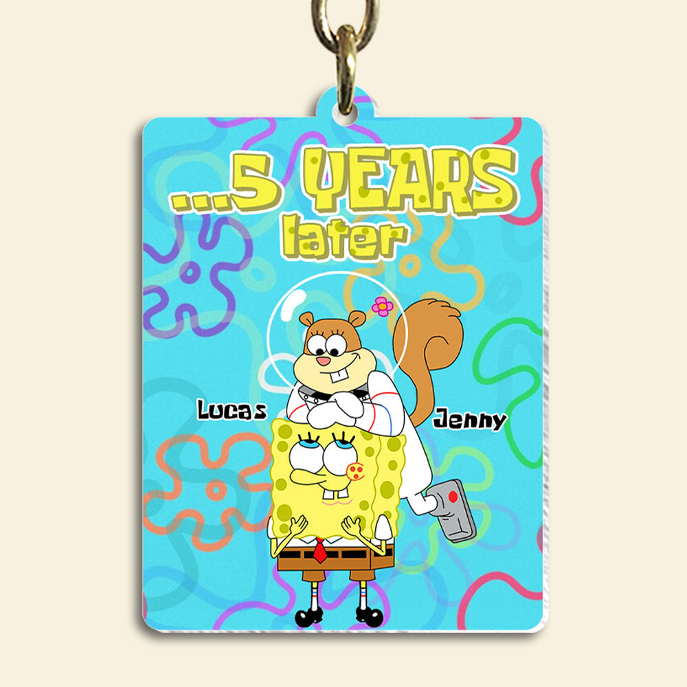 Custom Cartoon Couple Keychain - Perfect 5 Year Anniversary Gift | Valentine's Day Gifts Keychains PopCulturePrints