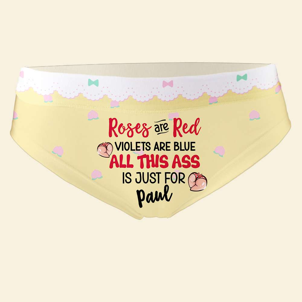 Personalized Boxer Briefs for Couples - Roses Are Red Design Boxer Briefs PopCulturePrints