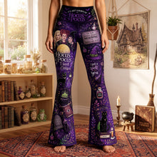Load image into Gallery viewer, “It’s Just a Bunch of Hocus Pocus” - Badass Witch Flare Leggings, Personalized Gifts for Witch Lovers
