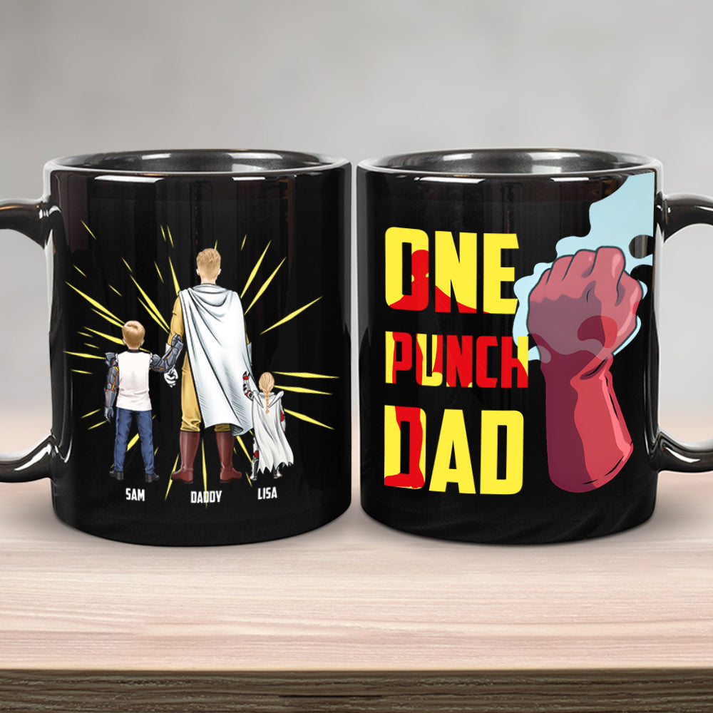 Custom One Punch Dad Coffee Mug - Personalized Gift for Super Dads Coffee Mug PopCulturePrints