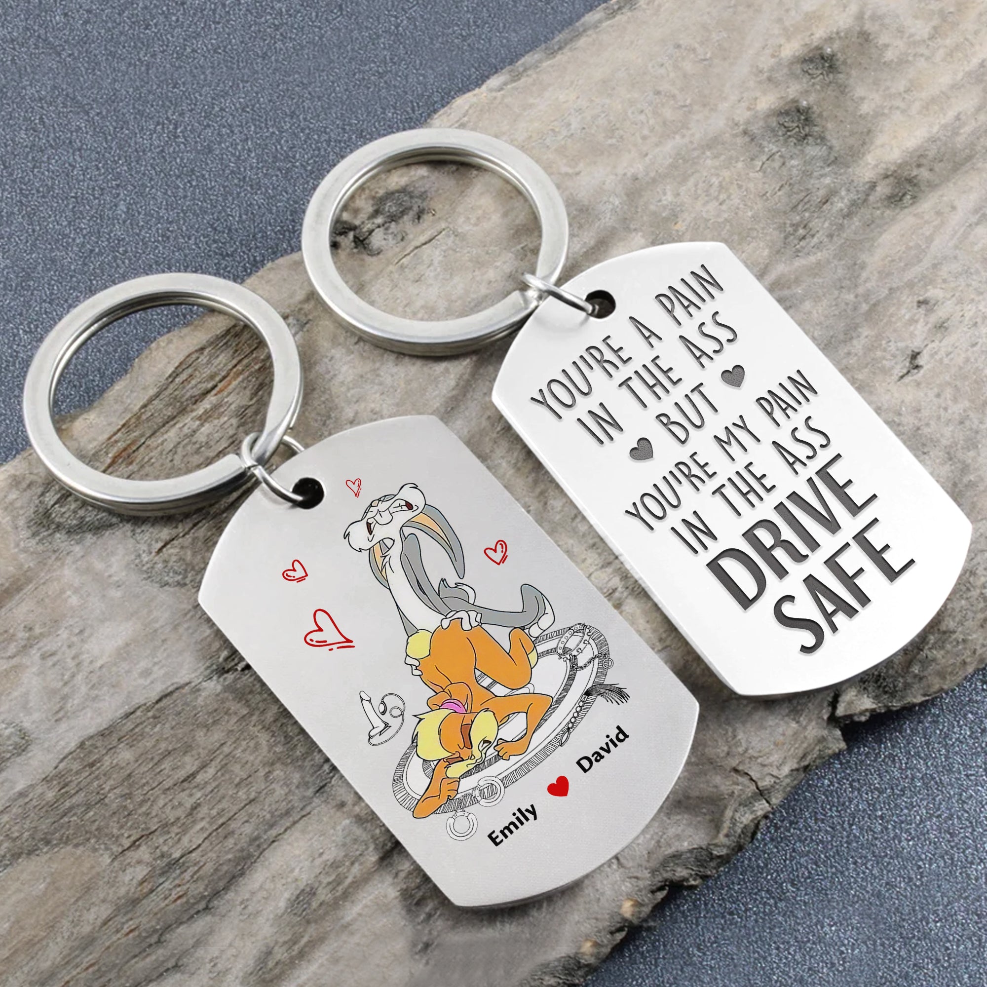 Custom Cartoon Couple Keychain - Personalized Valentine's Day Gifts Keychains PopCulturePrints
