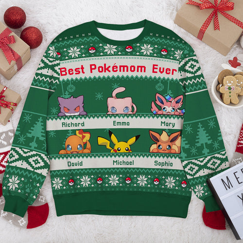 Custom Ugly Sweater 'Best Pokémom Ever' for Moms Ugly Christmas Sweater PopCulturePrints