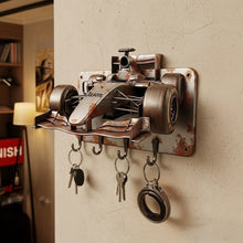 Load image into Gallery viewer, &quot;Rev up your passion with every key!&quot; - Racing Car Key Hanger, Personalized Gift for Racing Fans Wood Sign PopCulturePrints
