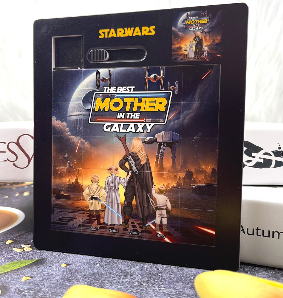 The Best Mother in the Galaxy Sliding Puzzle - Personalized Gift for Mom, Grandma, and More Sliding Puzzle PopCulturePrints