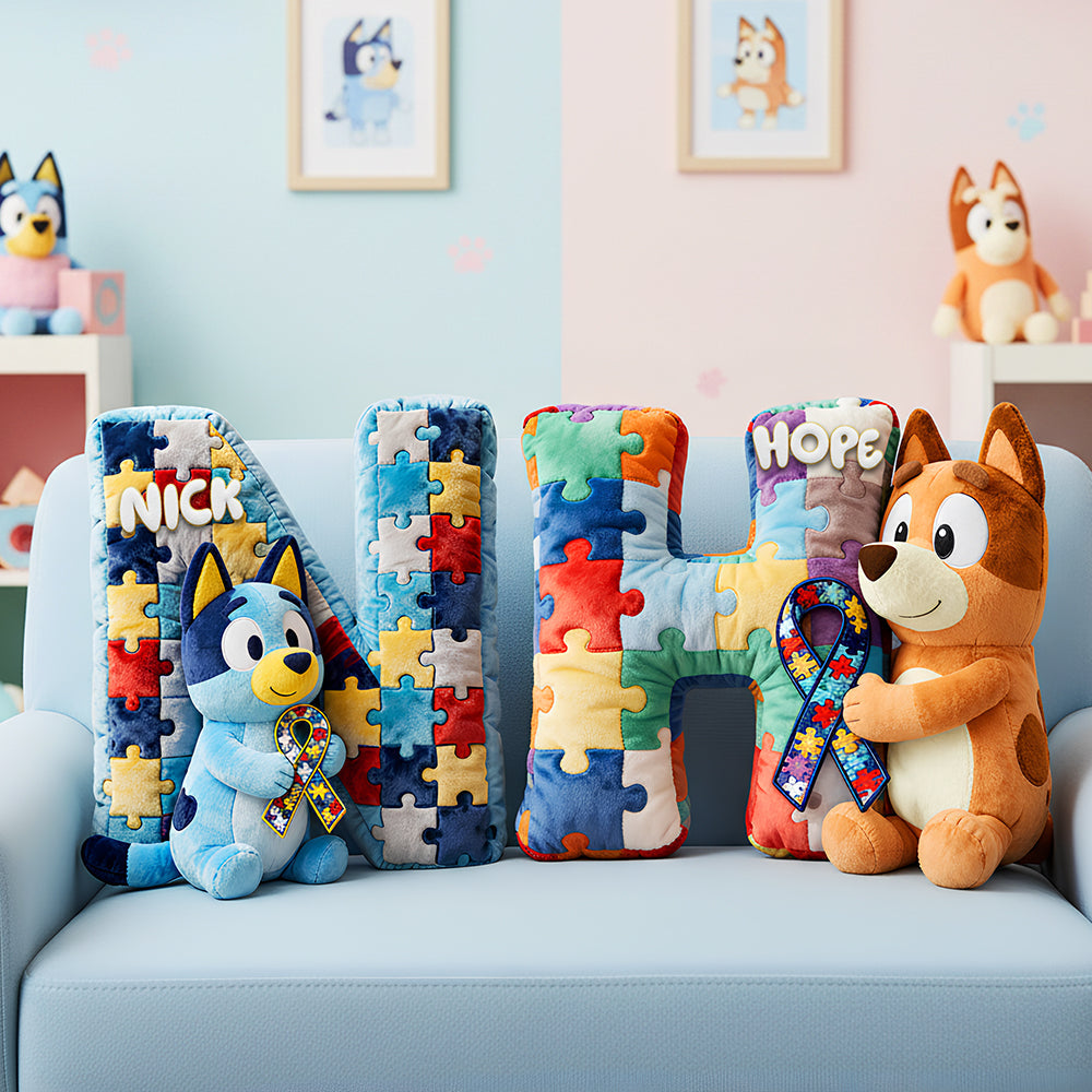 Transform Your Space with Love: Autism Awareness Custom Shaped Pillow - Personalized Gift for All Ages Pillow PopCulturePrints