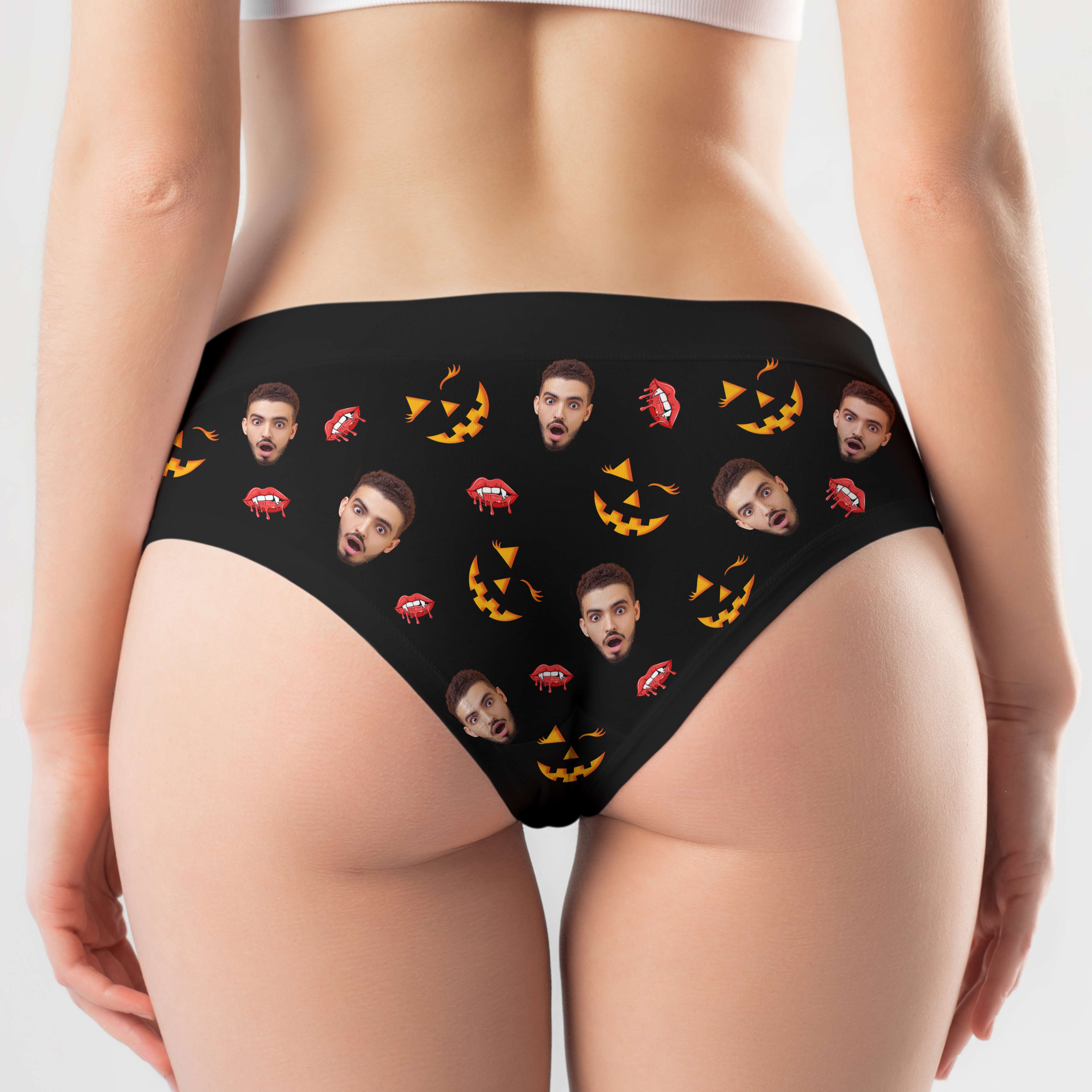 Personalized Halloween Boxer Briefs - Custom Photo Gift for Couples