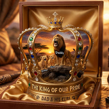 Load image into Gallery viewer, The King of Our Pride - Personalized Roaring Dad Acrylic Plaque - Gift for Dads, Grandpas &amp; More Shaped Plaques PopCulturePrints
