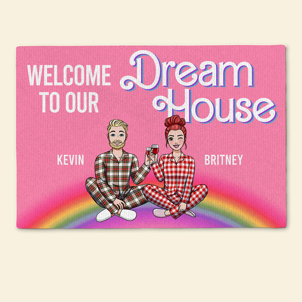 Customized Couple Doormat - Welcome to Dream House | Valentine's Day Gifts Doormat PopCulturePrints