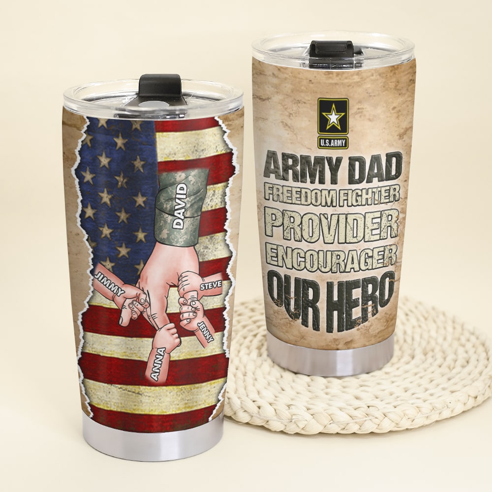 Custom Military Dad Tumbler - Personalized Hero Gift Tumbler Cup PopCulturePrints
