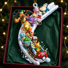 Load image into Gallery viewer, Bring Joy with Cute Monster on Snow Slide Ornament - Personalized Gifts Ornament PopCulturePrints
