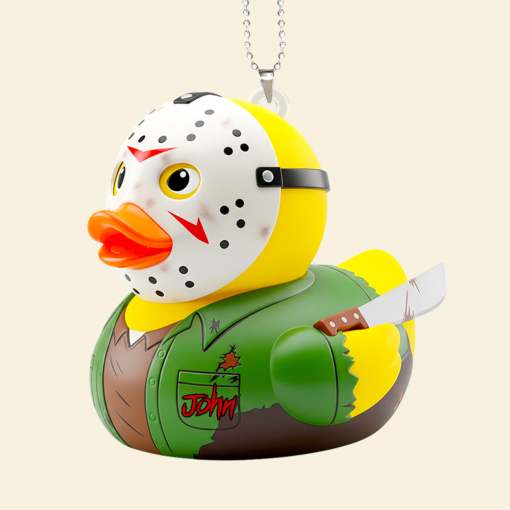 “Quack & Screams: A Unique Horror Duck for Movie Fans” - Personalized Car Ornament Gift Ornament PopCulturePrints