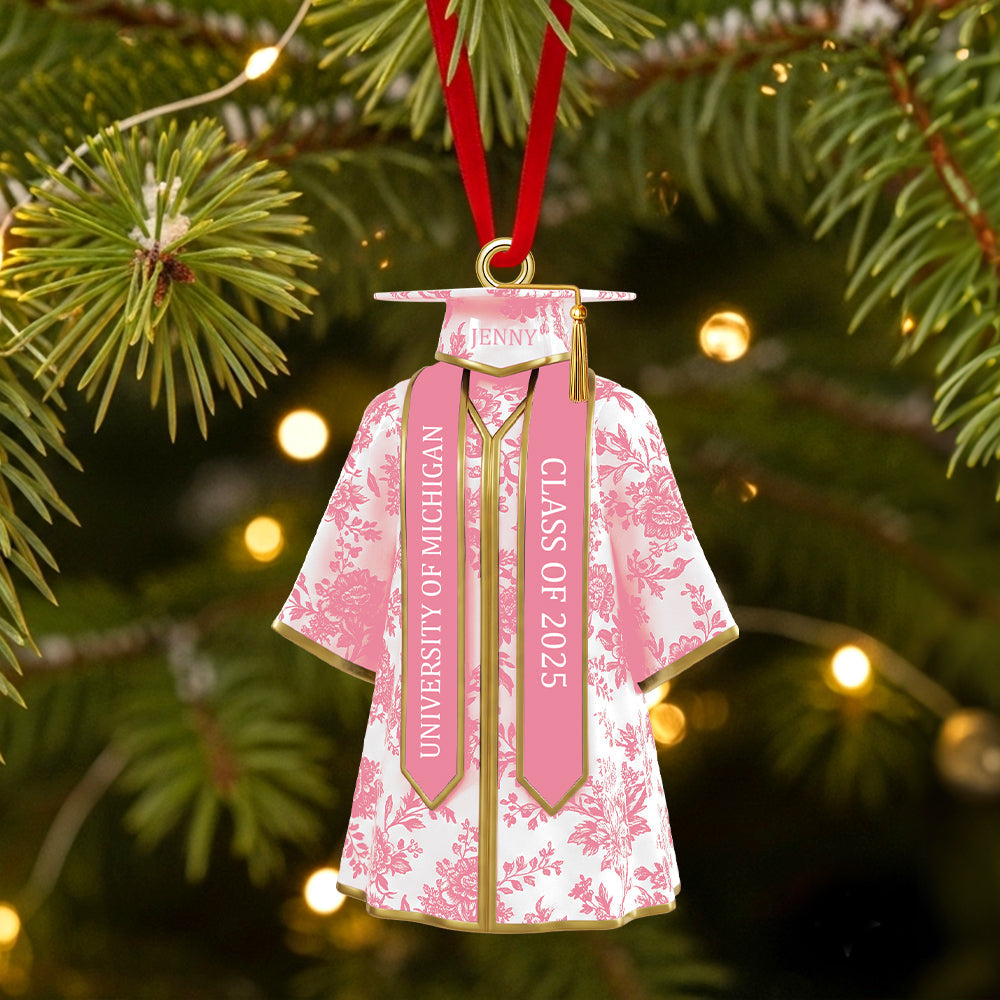"Celebrate Achievement with Elegance" - Personalized Graduation Ornament - Custom Gift for Graduates, Friends, and Family Ornament PopCulturePrints