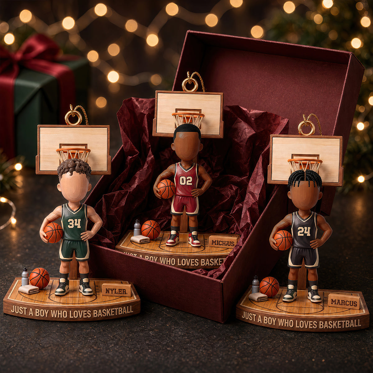 Just a Boy Who Loves Basketball - Personalized Christmas Ornament