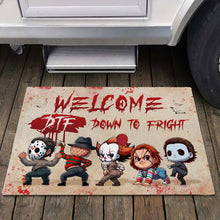 Load image into Gallery viewer, Welcome DTF Horror Characters Doormat
