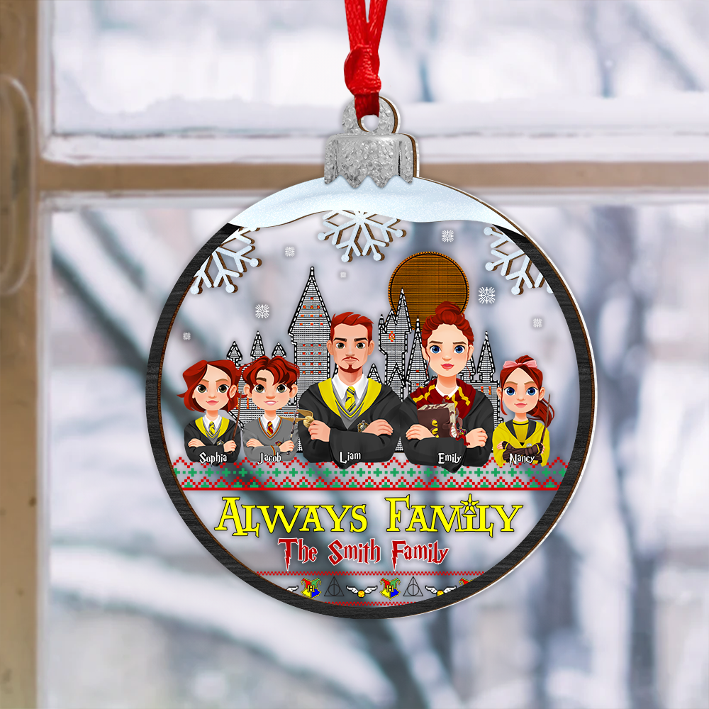 Magical Family Christmas Ornament - Personalized Wizard Theme