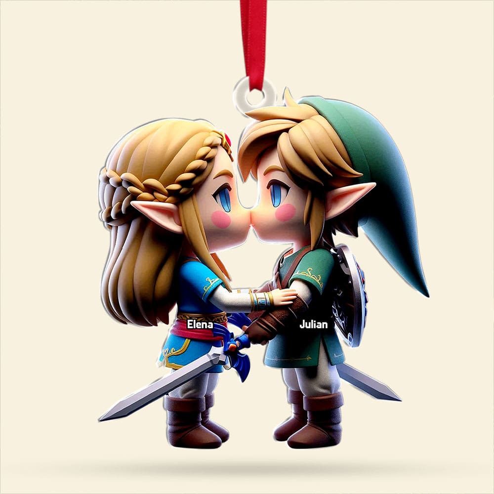 Personalized Zelda Christmas Ornament for Couples Ornament PopCulturePrints