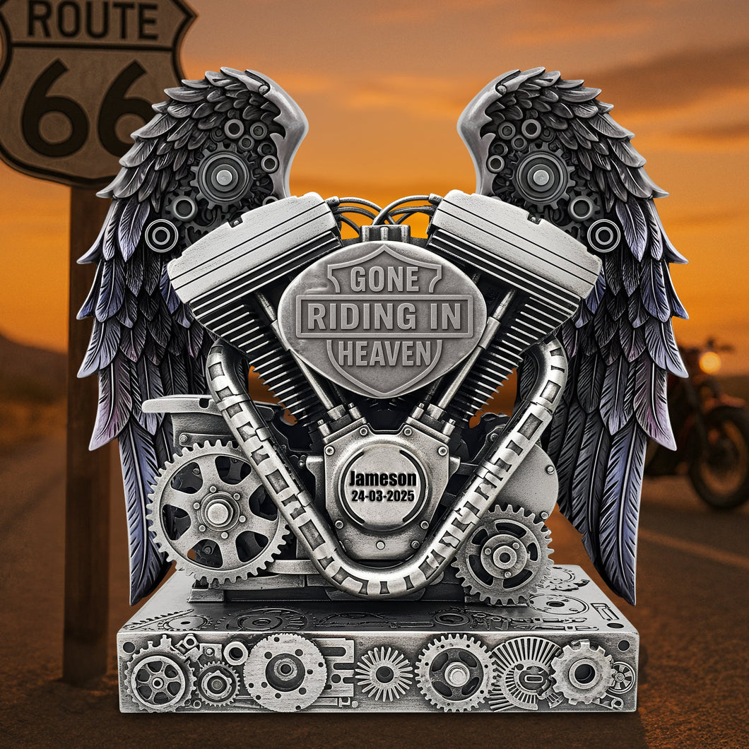Gone Riding in Heaven - Personalized Acrylic Plaque for Bikers Shaped Plaques PopCulturePrints