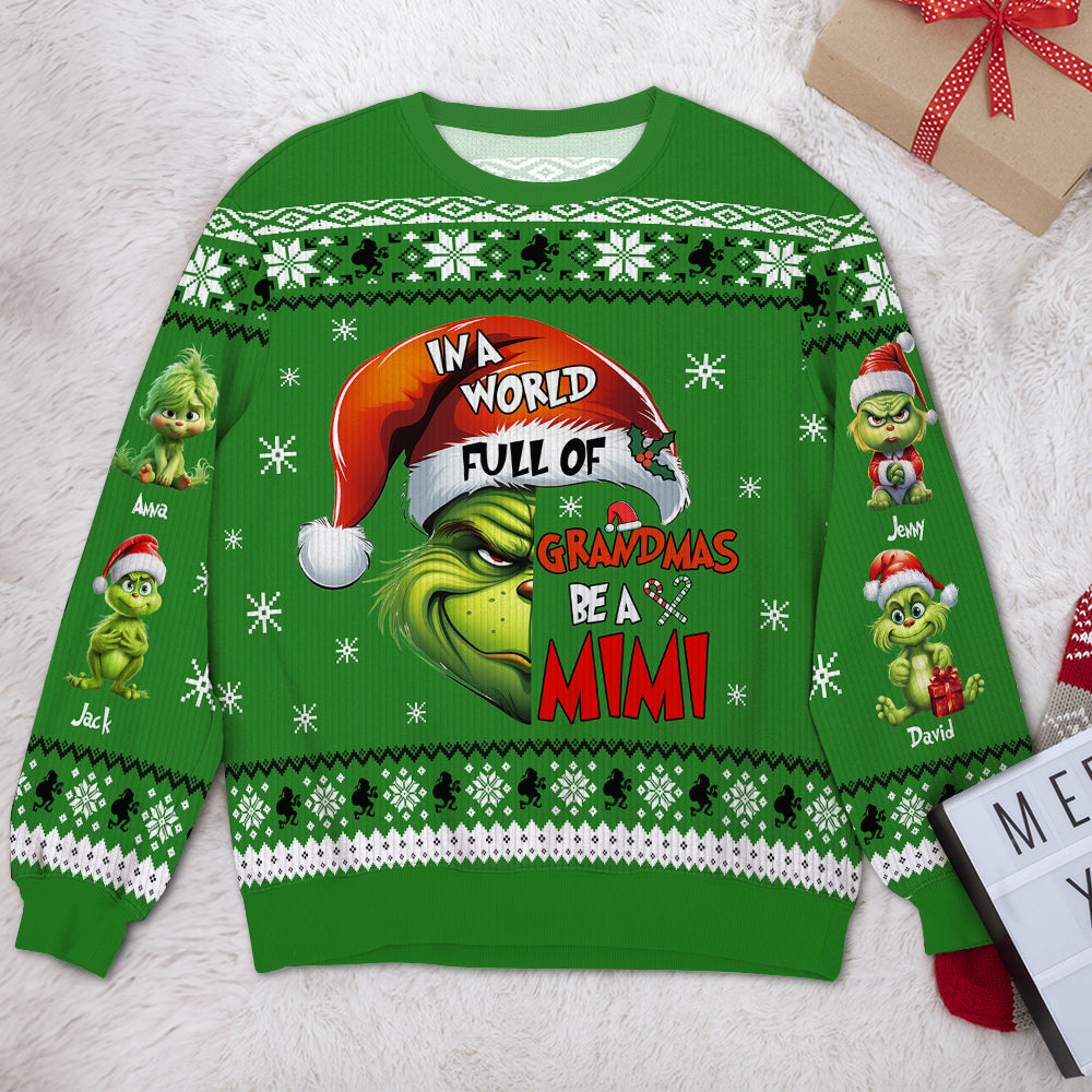 Personalized Ugly Christmas Sweater for Grandma - Be a Mimi