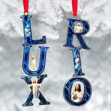 Load image into Gallery viewer, Celebrate Faith with the Jesus Alphabet Ornament | Personalized Gift for Christian Christmas Ornament PopCulturePrints
