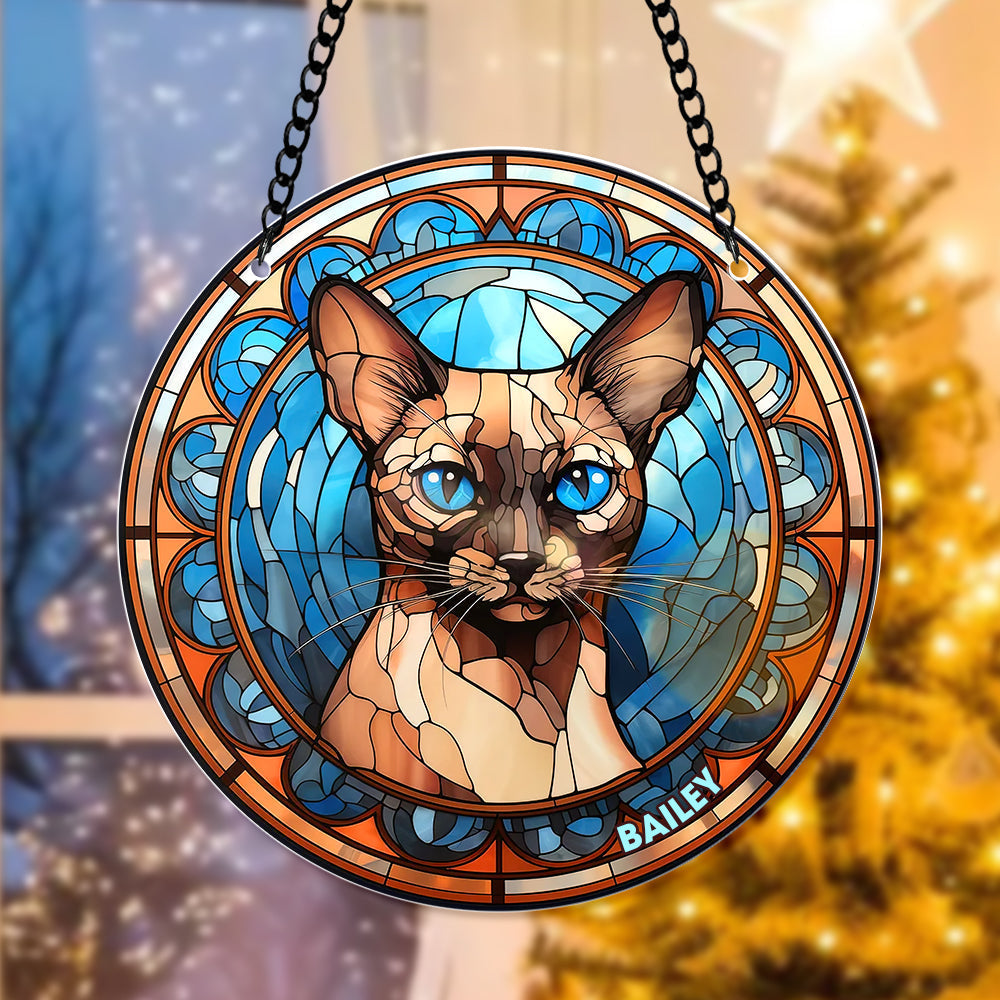 Custom Cat Lover's Suncatcher Ornament