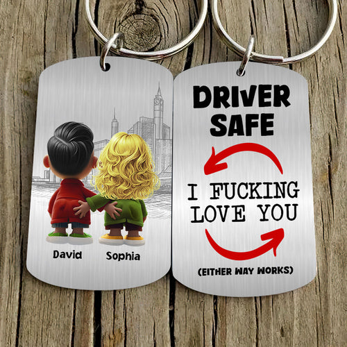 Personalized Couple Keychain - Funny Driver Safe Love Gift Keychains PopCulturePrints