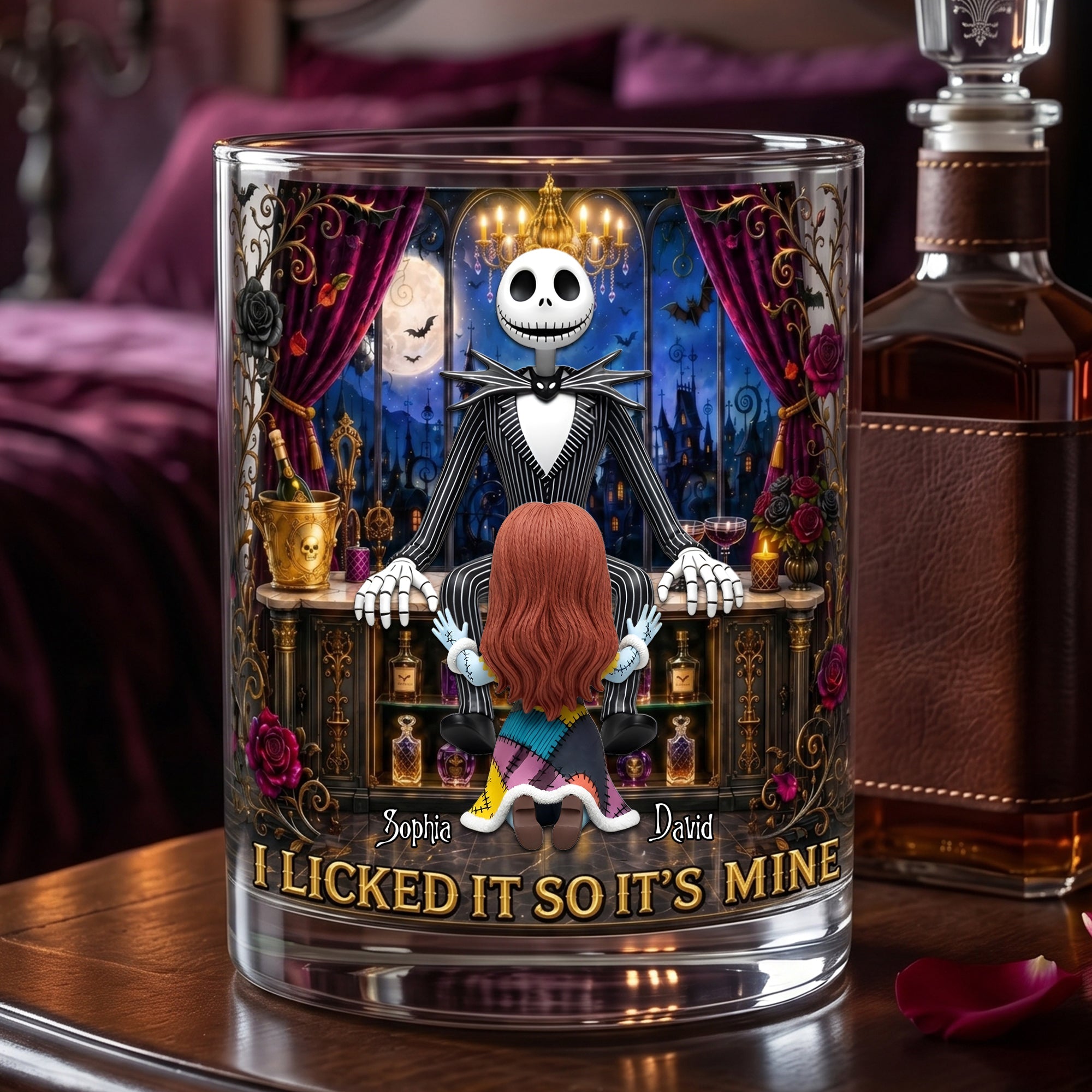 I Licked It So It’s Mine – Dark Romance Round Glass – Personalized Gifts for Couples Glass PopCulturePrints