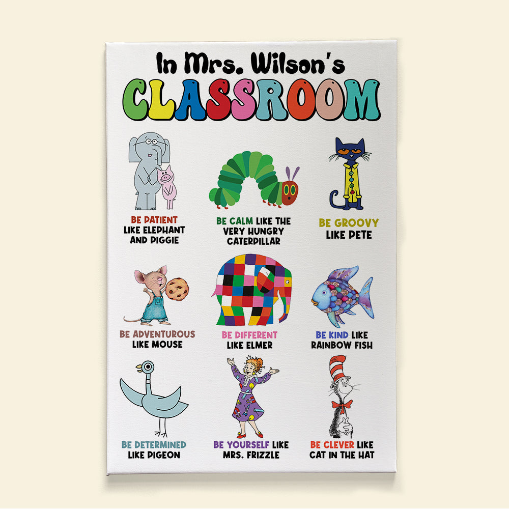 Personalized Teacher's Classroom Inspiration Canvas Poster & Canvas PopCulturePrints