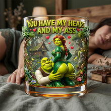 Load image into Gallery viewer, “You Have My Heart and My Ass” - Naughty Couples Drinking Glass - Personalized Gift for Couples Glass PopCulturePrints
