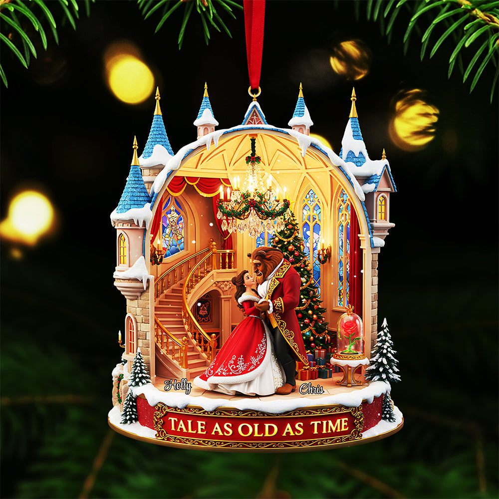 “A Tale As Old As Time” – Personalized Christmas Ornament for Couples Ornament PopCulturePrints
