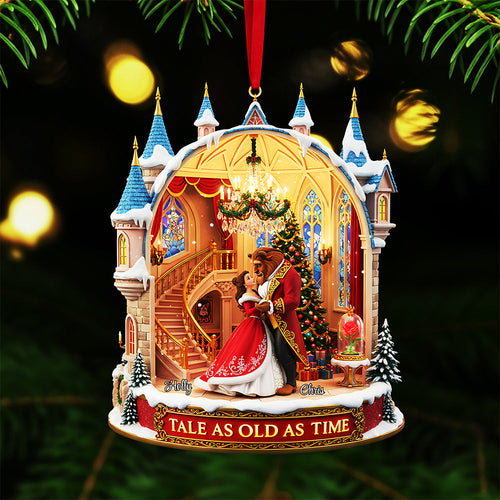 “A Tale As Old As Time” – Personalized Christmas Ornament for Couples Ornament PopCulturePrints