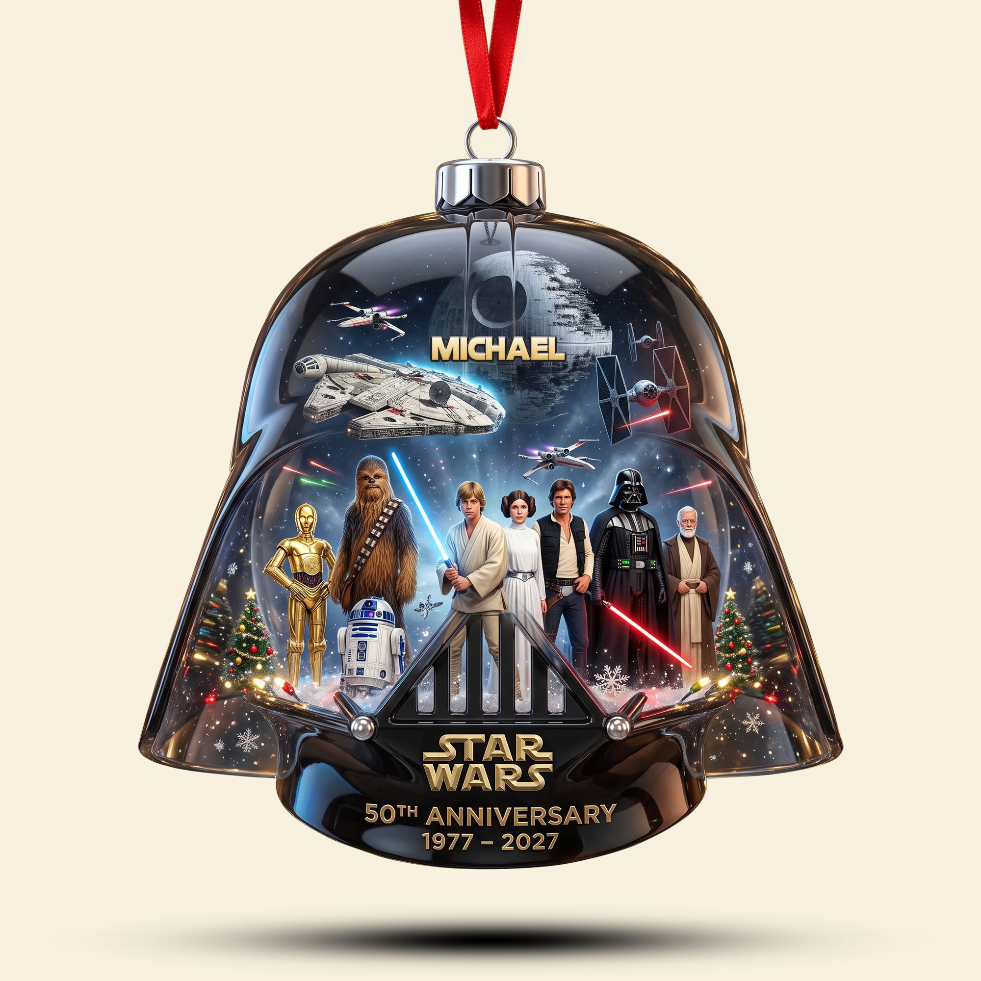 50 Years of Space Adventure Christmas Ornament - Personalized Gift for Star Wars Fans Ornament PopCulturePrints