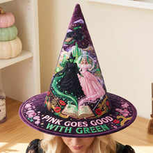 Load image into Gallery viewer, "Magic Awaits with Every Stitch!" - Personalized Enchanted Pink and Green Quilted Witch Hat - Perfect Gift for Halloween Lovers and Cosplay Enthusiasts
