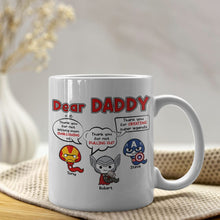 Load image into Gallery viewer, Superhero Dad Personalized Mug - Fun Gift for Best Dad Ever Coffee Mug PopCulturePrints
