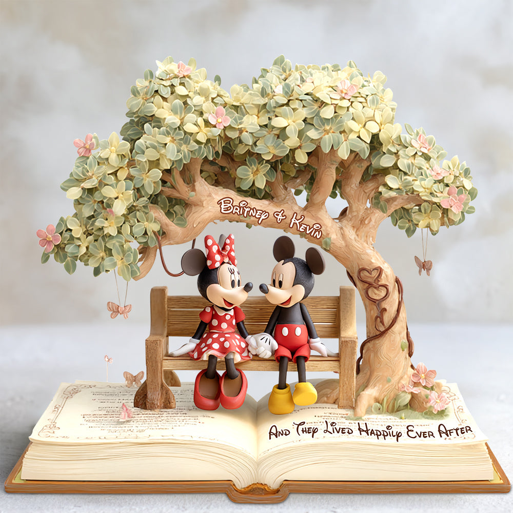 “And They Lived Happily Ever After” - Romantic Couple Personalized Acrylic Plaque Gift for Couples Shaped Plaques PopCulturePrints